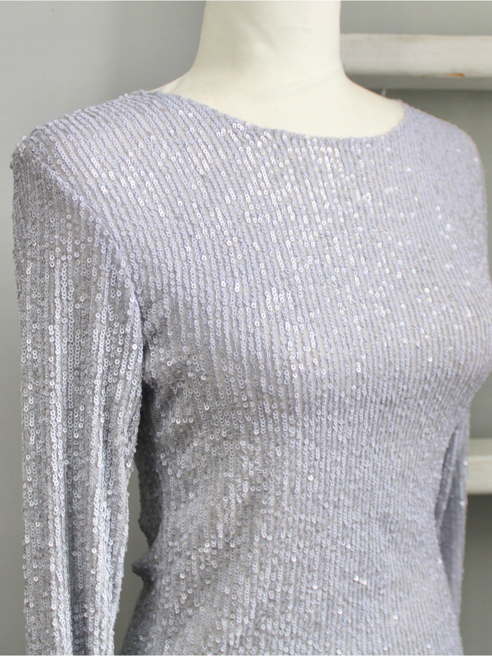Free People Intimately Sequin Gold Rush Long Sleeve Top Purple Lavender Size XS - Picture 5 of 6